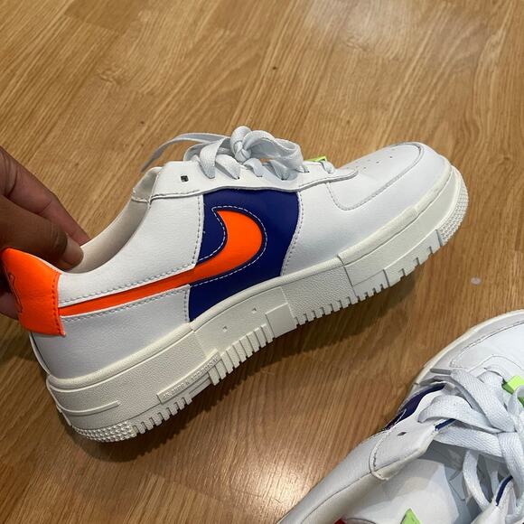 Nike Air Force 1 Women Pixel Summit White Concord Hyper Crimson Sneaker - Picture 8 of 9